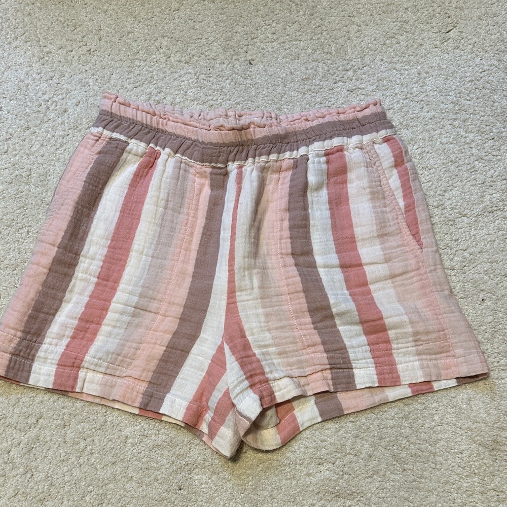 Rails High Waist Shorts - Pink and Brown Stripes